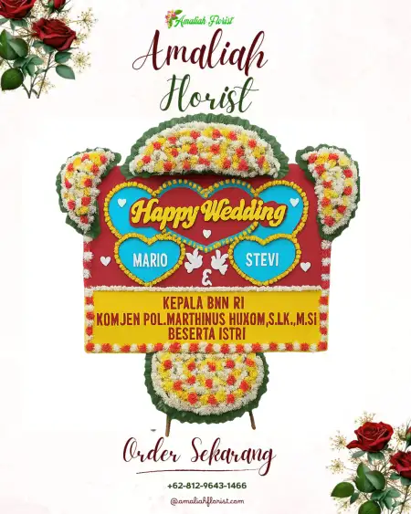 Papan Bunga Pernikahan Gerem